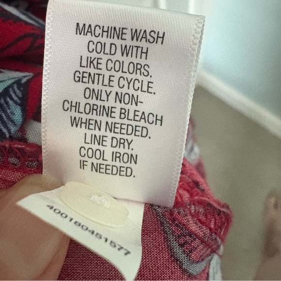 Croft & Barrow Red and Blue Sleeveless V-neck Sundress - Picture 7 of 9